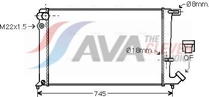 Радиатор охлаждения двигателя AVA. Артикул CN2142