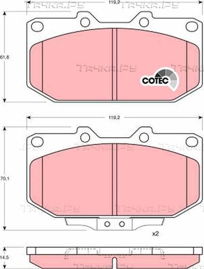 Тормозные колодки TRW COTEC. Артикул GDB1006
