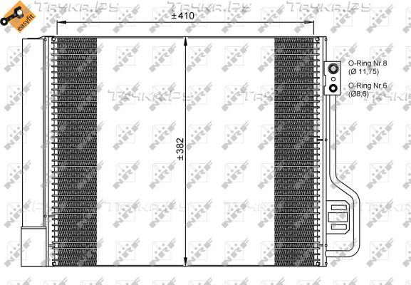 Радиатор кондиционера (конденсатор) NRF (алюминий). Артикул 35937