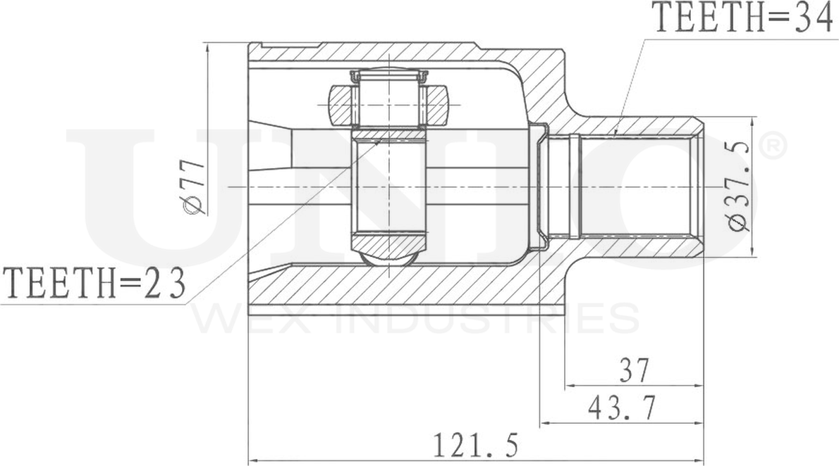 ШРУС внутренний (Unio). Артикул CVJ-30194