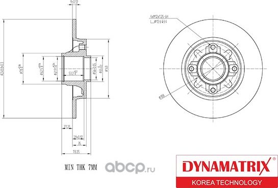 диск тормозной с подшипником и кольцом ABS (Dynamatrix-Korea). Артикул DBD1696