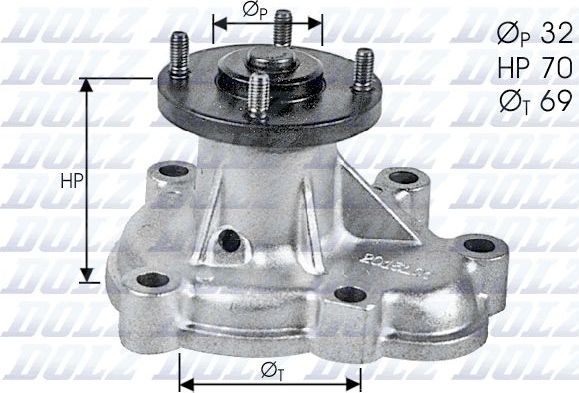 Помпа (водяной насос) Dolz для Opel Astra F 1991-1998. Артикул O131