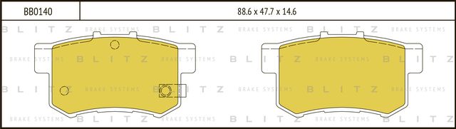 Колодки тормозные дисковые | зад | (Blitz) Blitz. Артикул BB0140