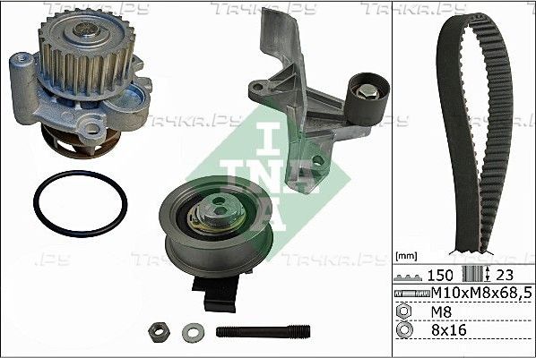 Помпа (водяной насос) с комплектом ремня ГРМ Ina для Skoda Superb I 2001-2008. Артикул 530 0546 30