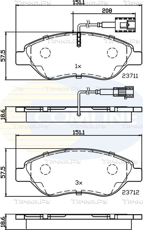 Тормозные колодки Comline Comline. Артикул CBP11222