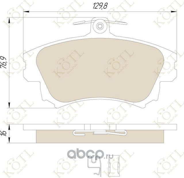 Колодки тормозные дисковые передние к-т MITSUBISHI CARISMA 95-06/COLT 04-/VOLVO S4 (Kotl) Kotl. Артикул 1313kt