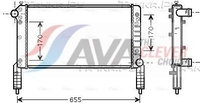 Радиатор охлаждения двигателя AVA. Артикул FTA2263