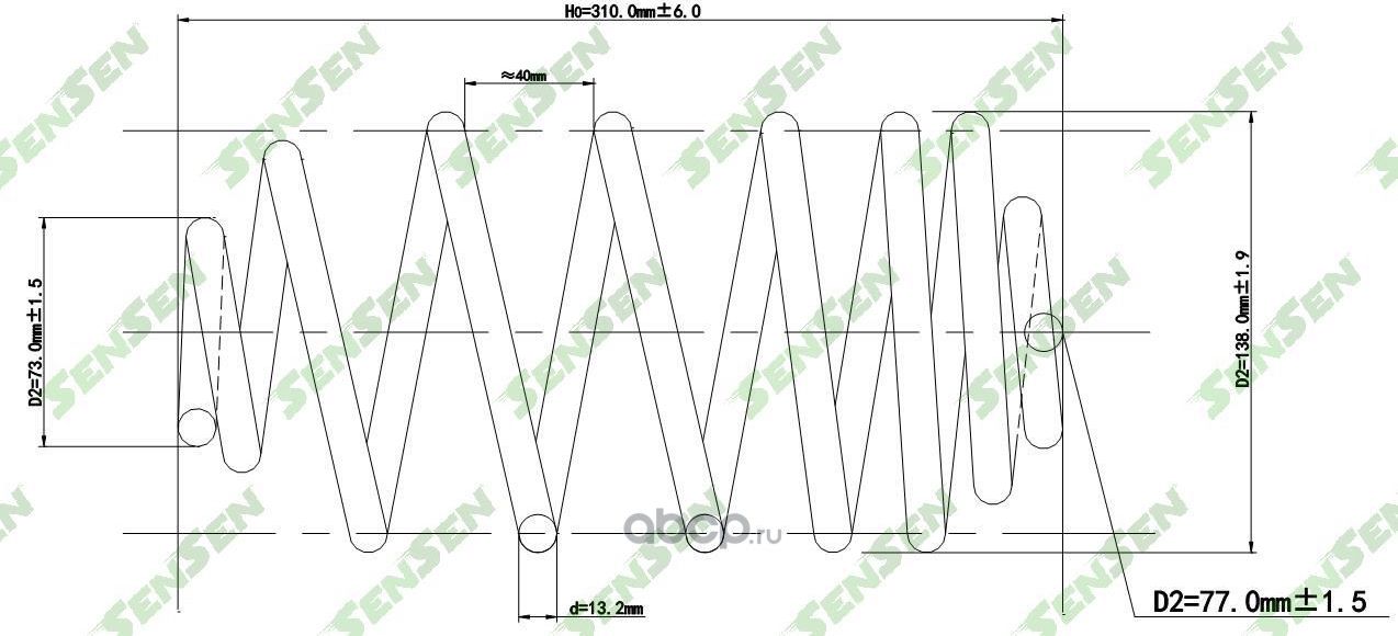 Пружина подвески задней CHEVROLET CRUZE/OPEL ASTRA J (Sensen). Артикул SCP10097