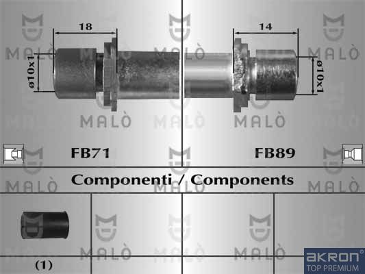 Тормозной шланг Malò задний правый для Daihatsu Terios II 2005-2026. Артикул 80961