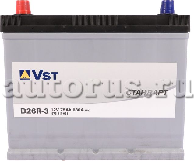 575311068_аккумуляторная батарея! 6СТ-75 75Ah 680A +слева 258x174.5x223/ (VST). Артикул 575311068