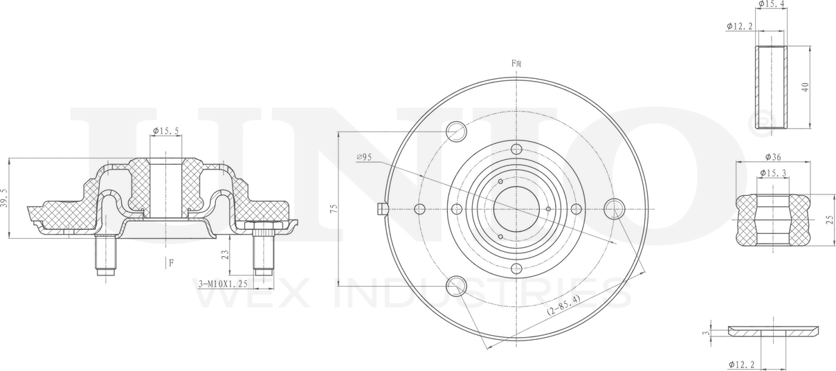 Опора амортизационной стойки (Unio). Артикул RMP-13103