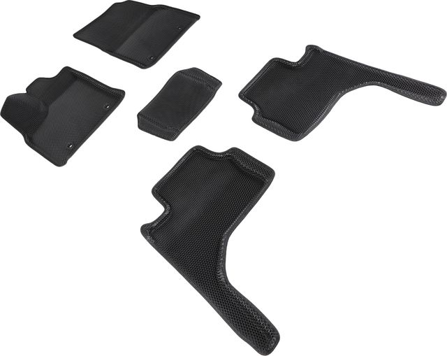 Коврики Seintex 3D EVA Соты для салона Toyota Land Cruiser 300 2021-2026 ЧЕРНЫЕ. Артикул 96545