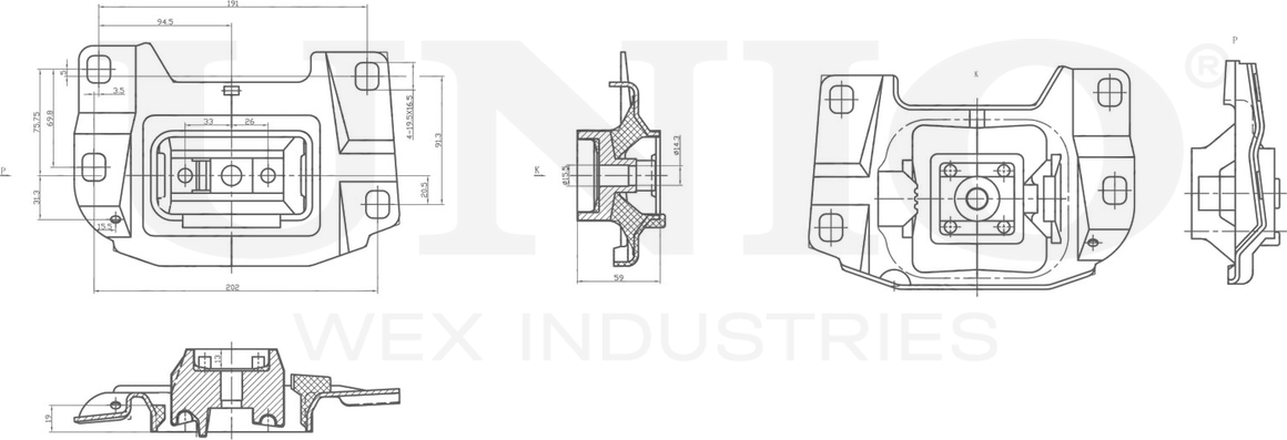 Опора двигателя (Unio). Артикул RMP-15036