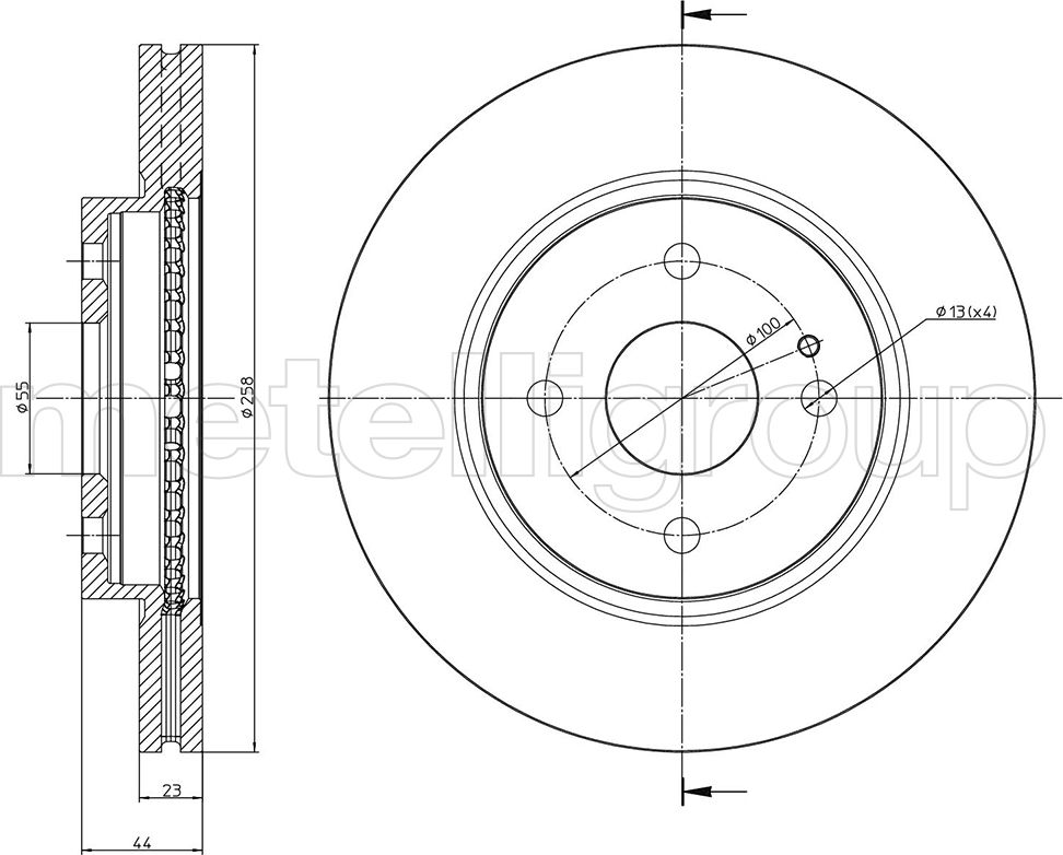 Тормозной диск Metelli. Артикул 23-0983