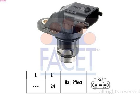 Датчик положения распредвала Facet Made in Italy - OE Equivalent для Mercedes-Benz SL-Класс IV (R129) 1992-2001. Артикул 9.0438
