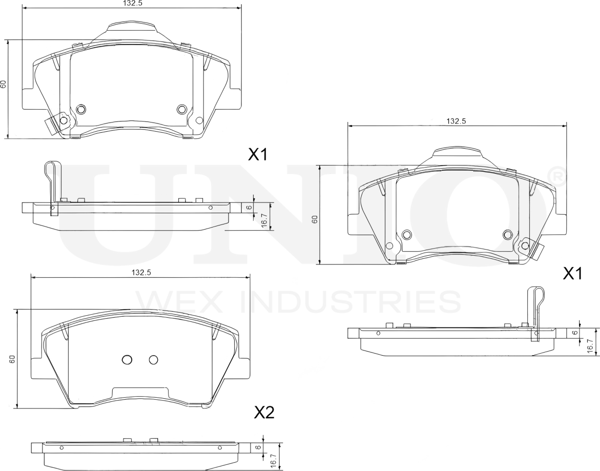 Колодки тормозные дисковые, комплект (Unio). Артикул BRP-20230