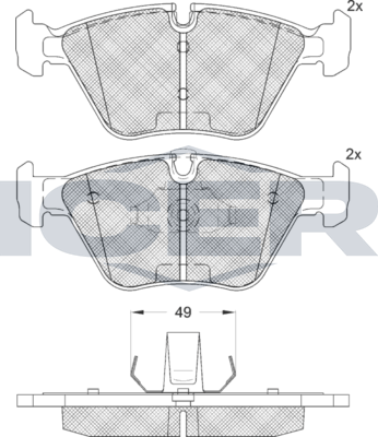 Тормозные колодки Icer. Артикул 181686