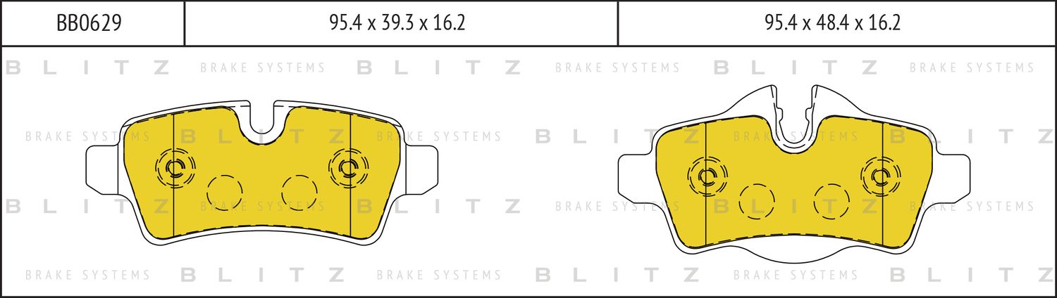 Колодки тормозные дисковые задние (Blitz). Артикул BB0629