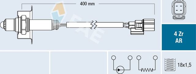 Лямбда-зонд (кислородный датчик) FAE. Артикул 75656