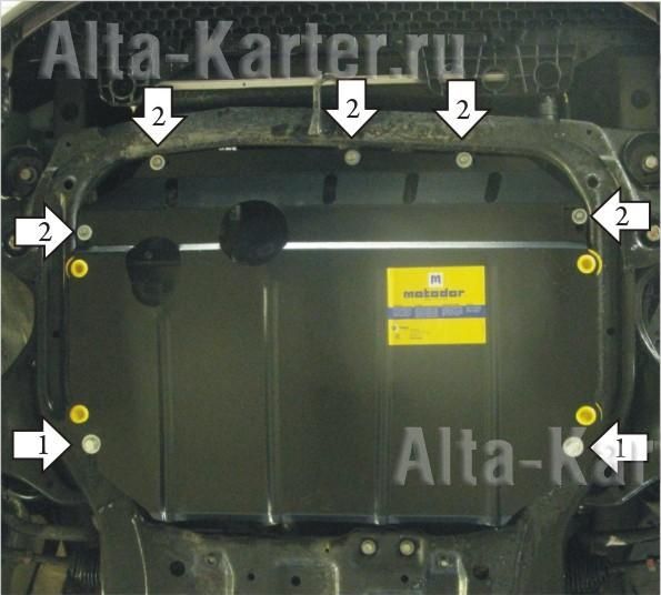 Защита Мотодор для картера, КПП Kia Ceed I 2007-2011. Артикул 00919