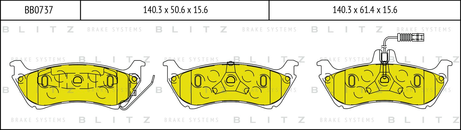 Колодки тормозные дисковые (Blitz). Артикул BB0737