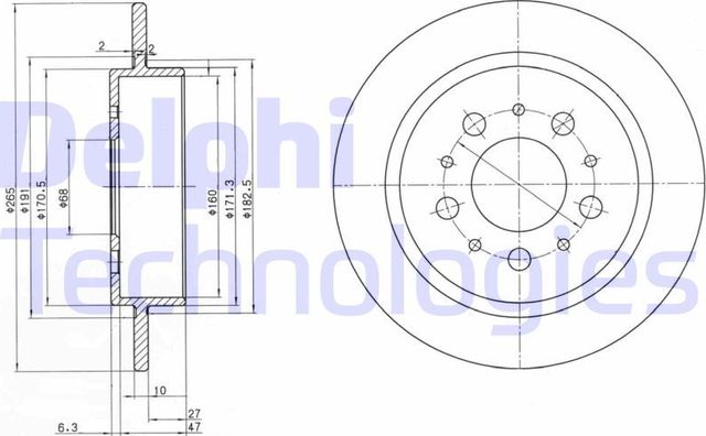 Тормозной диск Delphi задний для Volvo 940 1990-1998. Артикул BG2718