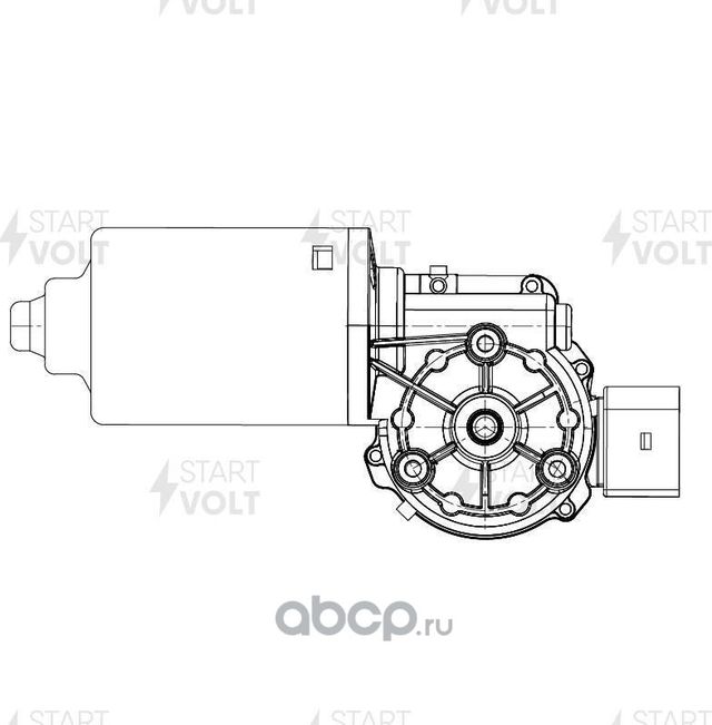 Мотор стеклоочистителя (моторчик дворников) StartVOLT передний для Audi A6 II (C5) 1997-2005. Артикул VWF 1817