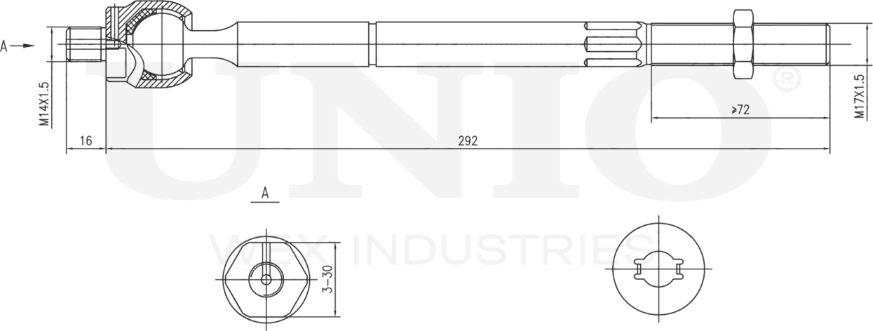 Тяга рулевая (Unio). Артикул SSP-30014