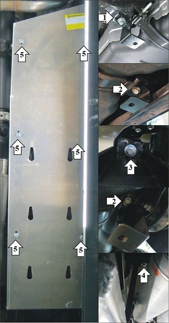 Защита алюминиевая Мотодор для топливного бака (объём 140л) усиленная Toyota Tundra II 2016-2021. Артикул 32521