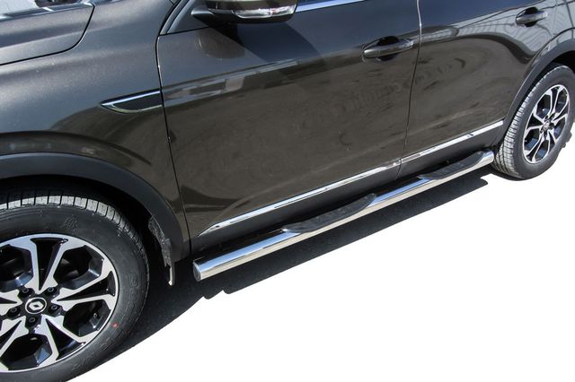 Защита Slitkoff порогов D76 с проступями для Renault Arkana 2019-2026. Артикул RAR4WD003