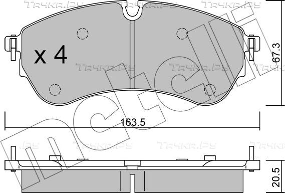 Тормозные колодки Metelli передние/задние для MAN TGE 2016-2026. Артикул 22-1173-0