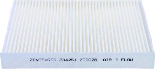Салонный фильтр Zentparts. Артикул Z34251