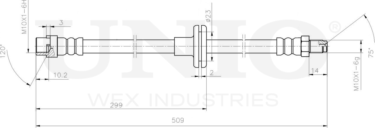 Шланг тормозной (Unio). Артикул BRH-10051