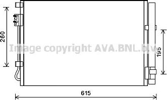 Радиатор кондиционера (конденсатор) AVA для Hyundai Solaris I 2010-2017. Артикул HY5269D