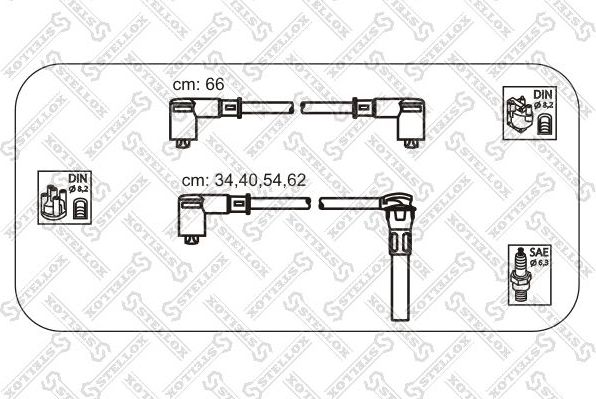 Высоковольтные провода (провода зажигания) (комплект) Stellox для Ford Scorpio I 1989-1994. Артикул 10-38518-SX