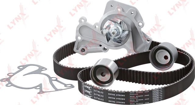 Помпа (водяной насос) с комплектом ремня ГРМ LYNXauto для Kia Magentis I 2001-2006. Артикул PW-1228
