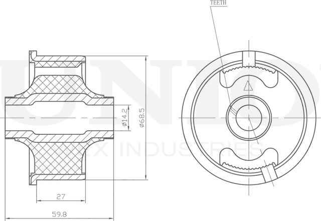 Сайлентблок рычага подвески (Unio). Артикул RMP-20441