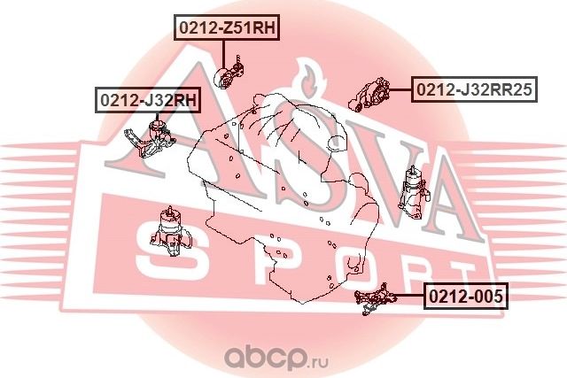 ОПОРА ДВИГАТЕЛЯ (Asva). Артикул 0212005