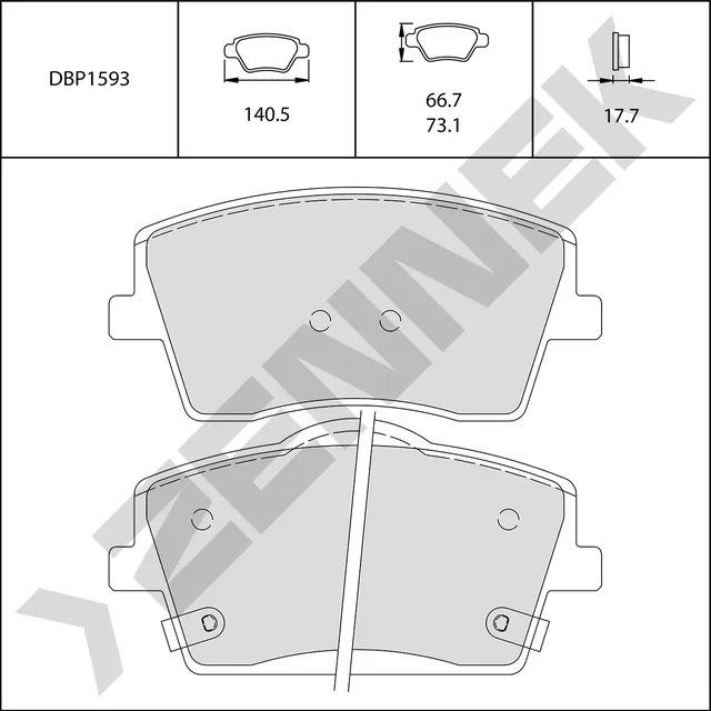Колодки тормозные передние VOLVO XC40 18>, GEELY TUGELLA FY11 20 (Zennek). Артикул DBP1593