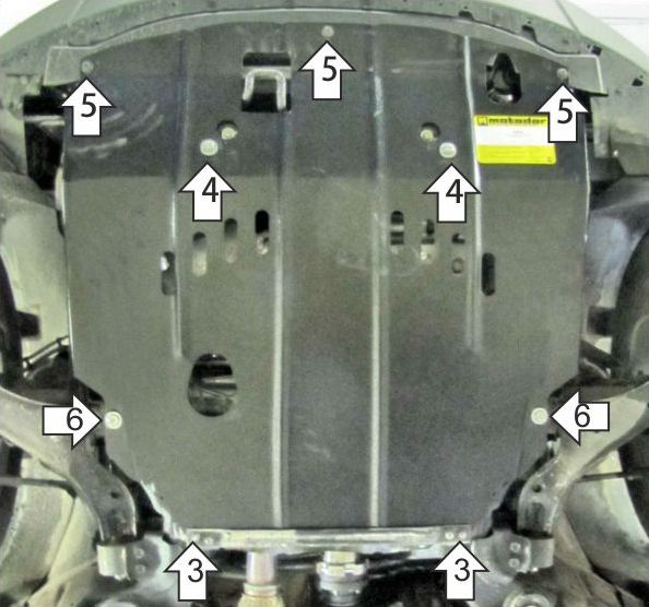 Защита Мотодор для картера и КПП Opel Antara 2012-2015. Артикул 73004