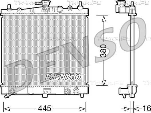 Радиатор охлаждения двигателя Denso для Nissan Tiida I 2007-2012. Артикул DRM46036