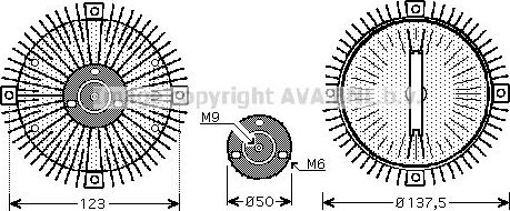 Муфта вентилятора (вискомуфта) AVA для SEAT Alhambra I 1996-2010. Артикул VNC273