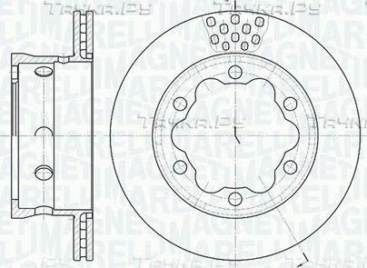 Тормозной диск Magneti Marelli задний для Volkswagen LT II 1996-2006. Артикул 361302040298