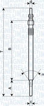 Свеча накаливания (накала) Magneti Marelli. Артикул 062900062304