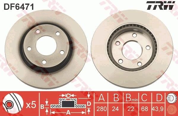 Тормозной диск TRW. Артикул DF6471