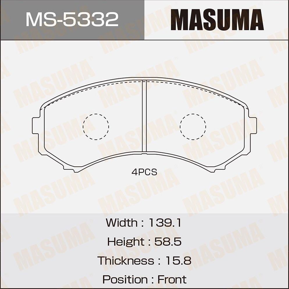 Тормозные колодки Masuma. Артикул MS-5332