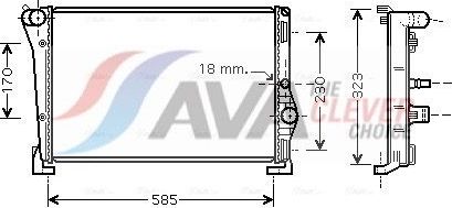 Радиатор охлаждения двигателя AVA. Артикул LCA2088