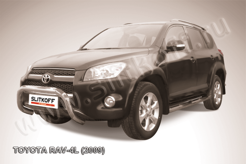 Кенгурятник Slitkoff d76 низкий для Toyota RAV4 III LWB 2009-2010. Артикул TR409L-002