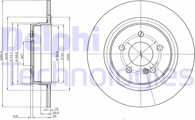 Тормозной диск Delphi. Артикул BG4153