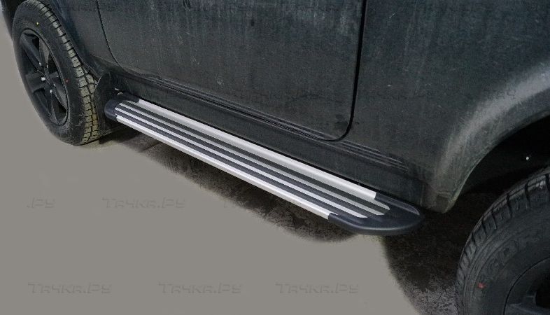 Пороги алюминиевые ТСС Slim Line Silver 1270 мм Lada Niva Legend 2023-2026. Артикул LADNIVL23-01S
